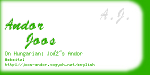 andor joos business card